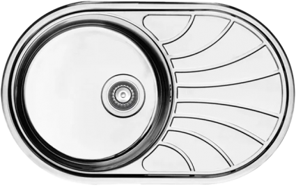 Мойка кухонная Iddis Suno SUN77SDi77S, с сифоном, матовая, овальная, 77x48 см