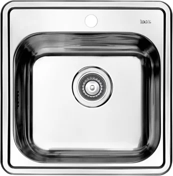 Мойка кухонная Iddis Strit STR48P0i77S, с сифоном, полированная, квадратная, 48.5x48.5 см