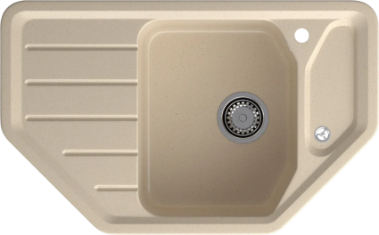 Мойка кухонная GranFest Corner C-800E кашемир матовая, многоугольная, 79x49 см