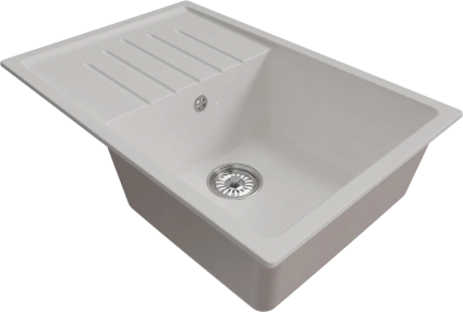 Мойка кухонная Mixline ML-GM19 ультра-белая матовая, прямоугольная, 75x50 см