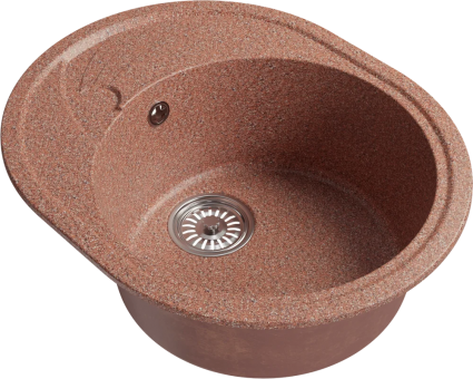 Мойка кухонная Mixline ML-GM17 терракотовая матовая, овальная, 58x47 см