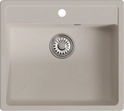 Мойка кухонная Mixline ML-GM15 белая матовая, прямоугольная, 56x50 см