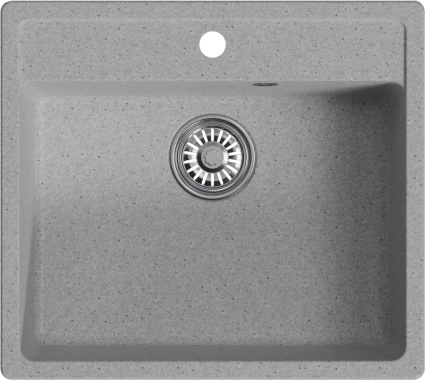 Мойка кухонная Mixline ML-GM15 серая матовая, прямоугольная, 56x50 см