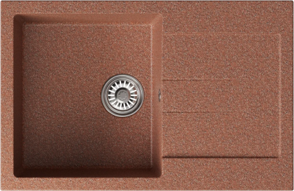 Мойка кухонная Mixline ML-GM31 терракотовая матовая, прямоугольная, 77x50 см