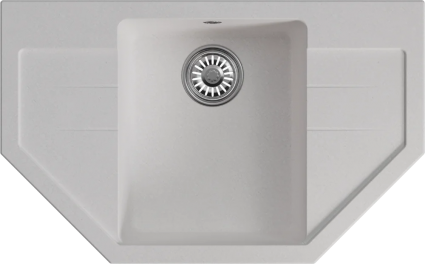 Мойка кухонная Mixline ML-GM24 ультра-белая матовая, многоугольная, 79x49 см
