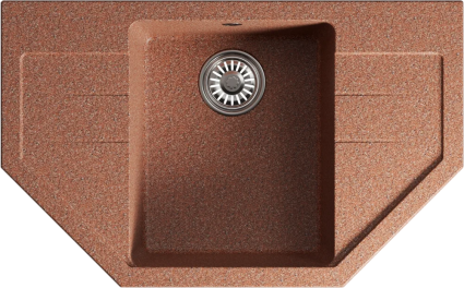 Мойка кухонная Mixline ML-GM24 терракотовая матовая, многоугольная, 79x49 см