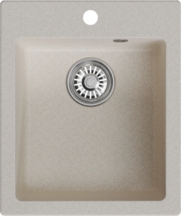 Мойка кухонная Mixline ML-GM14 бежевая матовая, прямоугольная, 42x50 см