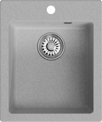 Мойка кухонная Mixline ML-GM14 серая матовая, прямоугольная, 42x50 см