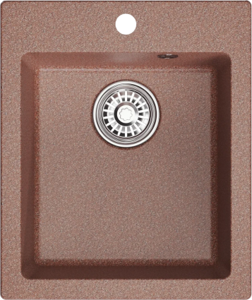 Мойка кухонная Mixline ML-GM14 терракотовая матовая, прямоугольная, 42x50 см