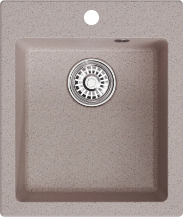 Мойка кухонная Mixline ML-GM14 песочная матовая, прямоугольная, 42x50 см