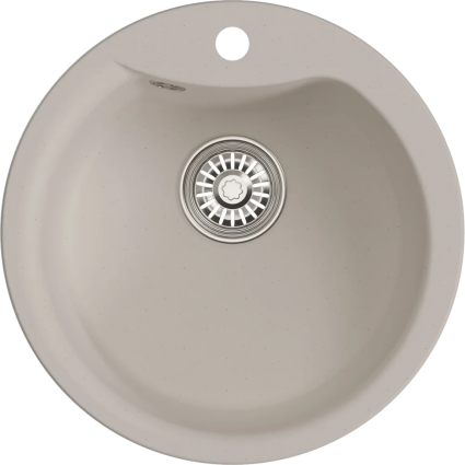 Мойка кухонная Mixline ML-GM12 белая матовая, круглая, 48x48 см