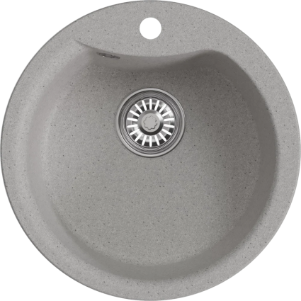 Мойка кухонная Mixline ML-GM12 серая матовая, круглая, 48x48 см