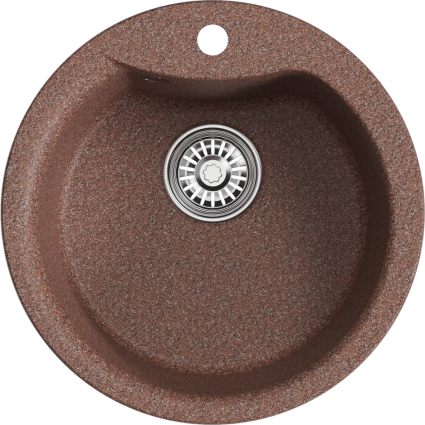 Мойка кухонная Mixline ML-GM12 терракотовый матовая, круглая, 48x48 см