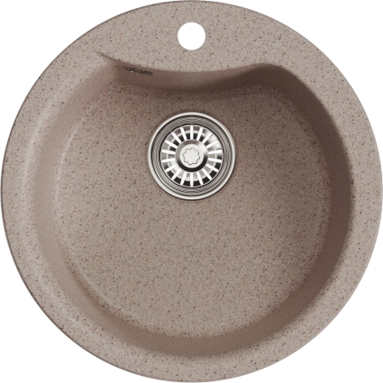 Мойка кухонная Mixline ML-GM12 песочная матовая, круглая, 48x48 см