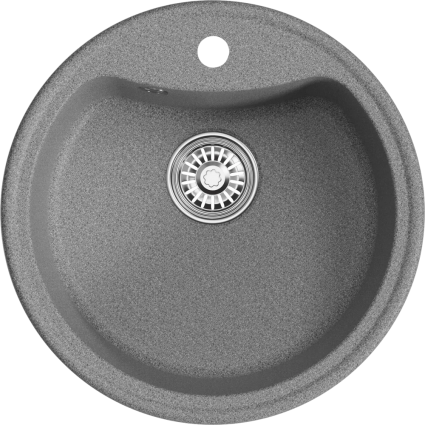 Мойка кухонная Mixline ML-GM09 темно-серая матовая, круглая, 51x51 см