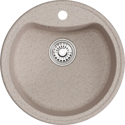 Мойка кухонная Mixline ML-GM09 песочная матовая, круглая, 51x51 см