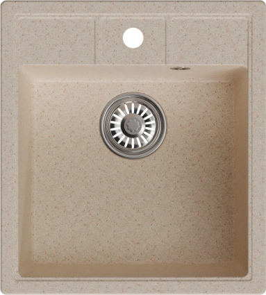 Мойка кухонная Mixline ML-GM28 бежевая матовая, прямоугольная, 45x50 см