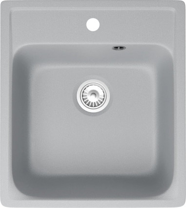 Мойка кухонная Domaci Савона QB 430 платина матовая, прямоугольная, 43x48 см