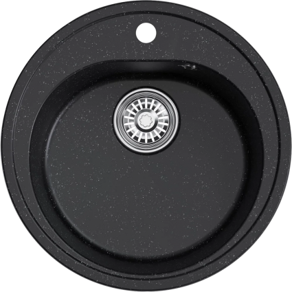 Мойка кухонная Mixline ML-GM11 черная матовая, круглая, 50x50 см