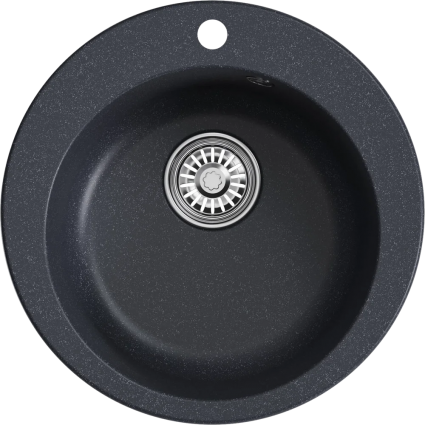 Мойка кухонная Mixline ML-GM13 антрацит матовая, круглая, 49.5x49.5 см