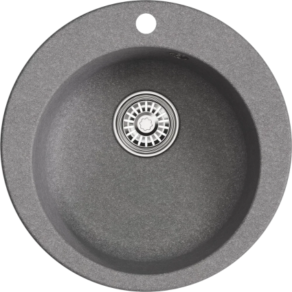 Мойка кухонная Mixline ML-GM13 графит матовая, круглая, 49.5x49.5 см
