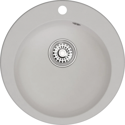 Мойка кухонная Mixline ML-GM13 ультра-белая матовая, круглая, 49.5x49.5 см