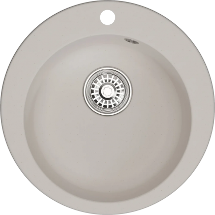 Мойка кухонная Mixline ML-GM13 белая матовая, круглая, 49.5x49.5 см