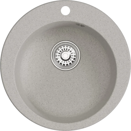 Мойка кухонная Mixline ML-GM13 серая матовая, круглая, 49.5x49.5 см