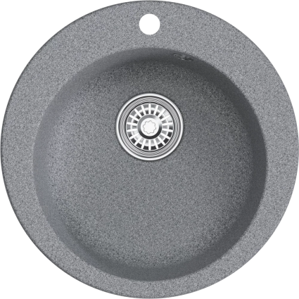 Мойка кухонная Mixline ML-GM13 темно-серая матовая, круглая, 49.5x49.5 см