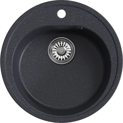 Мойка кухонная Mixline ML-GM11 антрацит матовая, круглая, 50x50 см