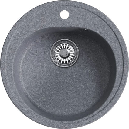 Мойка кухонная Mixline ML-GM11 графит матовая, круглая, 50x50 см