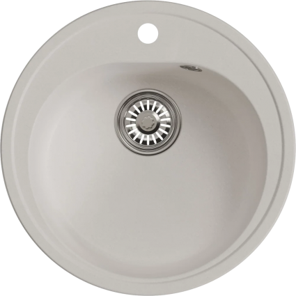 Мойка кухонная Mixline ML-GM11 ультра-белая матовая, круглая, 50x50 см