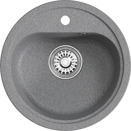 Мойка кухонная Mixline ML-GM11 темно-серая матовая, круглая, 50x50 см