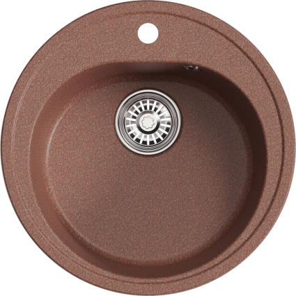 Мойка кухонная Mixline ML-GM11 терракотовая матовая, круглая, 50x50 см