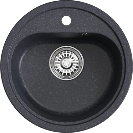 Мойка кухонная Mixline ML-GM10 антрацит матовая, круглая, 44x44 см
