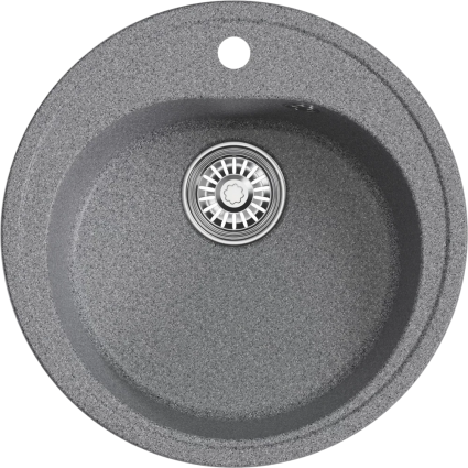 Мойка кухонная Mixline ML-GM10 темно-серая матовая, круглая, 44x44 см