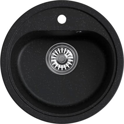 Мойка кухонная Mixline ML-GM10 черная матовая, круглая, 44x44 см