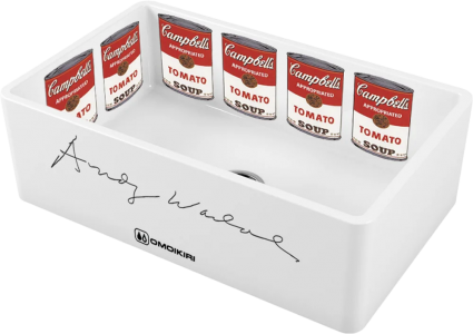 Мойка кухонная Omoikiri Mikura 76-Warhol white глянцевая, прямоугольная, 76x46 см