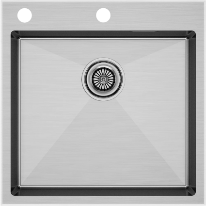 Мойка кухонная Paulmark Kroner PM775151-BS брашированная сталь квадратная, 51x51 см