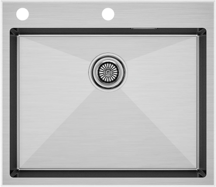 Мойка кухонная Paulmark Brim PM775951-BS брашированная сталь прямоугольная, 51x59 см