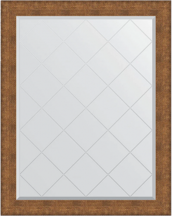 Зеркало Evoform Exclusive-G BY 4561, 97x122 медная кольчуга, в багетной раме, с гравировкой в стиле ретро