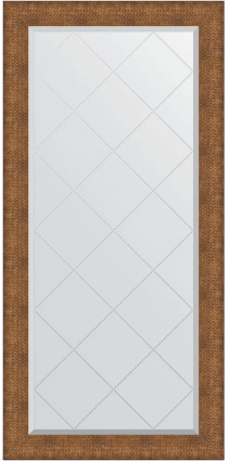 Зеркало Evoform Exclusive-G BY 4559, 77x159 медная кольчуга, в багетной раме, с гравировкой в стиле ретро