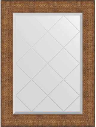 Зеркало Evoform Exclusive-G BY 4555, 67x89 медная кольчуга, в багетной раме, с гравировкой в стиле ретро