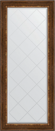 Зеркало Evoform Exclusive-G BY 4148, 66x156 римская бронза, в багетной раме, с гравировкой в стиле ретро