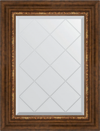 Зеркало Evoform Exclusive-G BY 4019, 56x74 римская бронза, в багетной раме, с гравировкой в стиле ретро