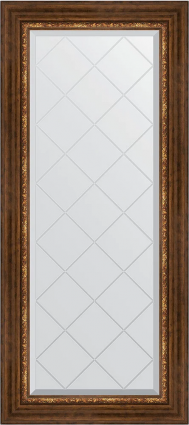Зеркало Evoform Exclusive-G BY 4062, 56x126 римская бронза, в багетной раме, с гравировкой в стиле ретро