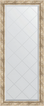 Зеркало Evoform Exclusive-G BY 4134, 63x153 прованс с плетением, в багетной раме, с гравировкой в стиле ретро