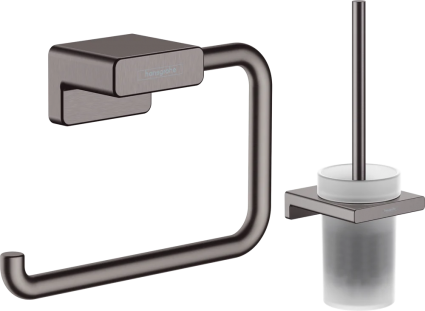 Набор Hansgrohe AddStoris Держатель туалетной бумаги 41771340 + Ершик 41752340 шлифованный черный хром цвет темный хром, подвесная