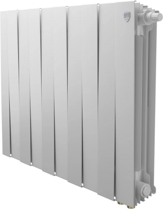 Радиатор биметаллический Royal Thermo Piano Forte 500 VDR80 10 секций, межосевое расстояние 8 см, bianco traffico, на площадь 21 кв.м., белый