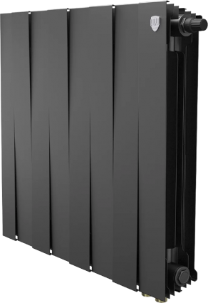 Радиатор биметаллический Royal Thermo Piano Forte 500 VDR80 8 секций, межосевое расстояние 8 см, noir sable, на площадь 17 кв.м., черный